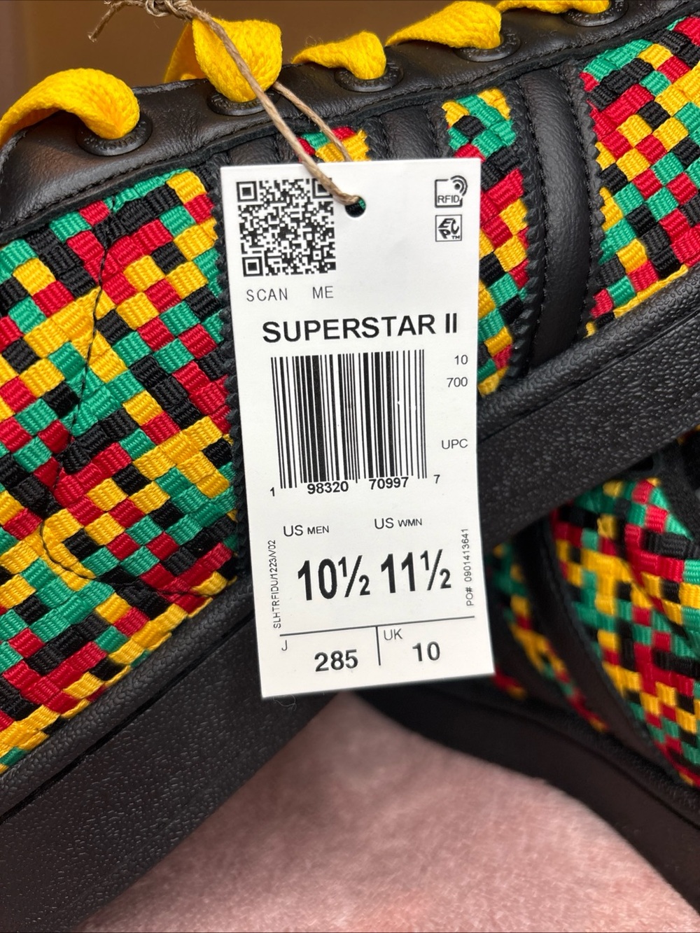 Adidas Superstar II Bob Marley Jamaica Woven Black Red Green Gold IH9785 (10.5) - Picture 9 of 9